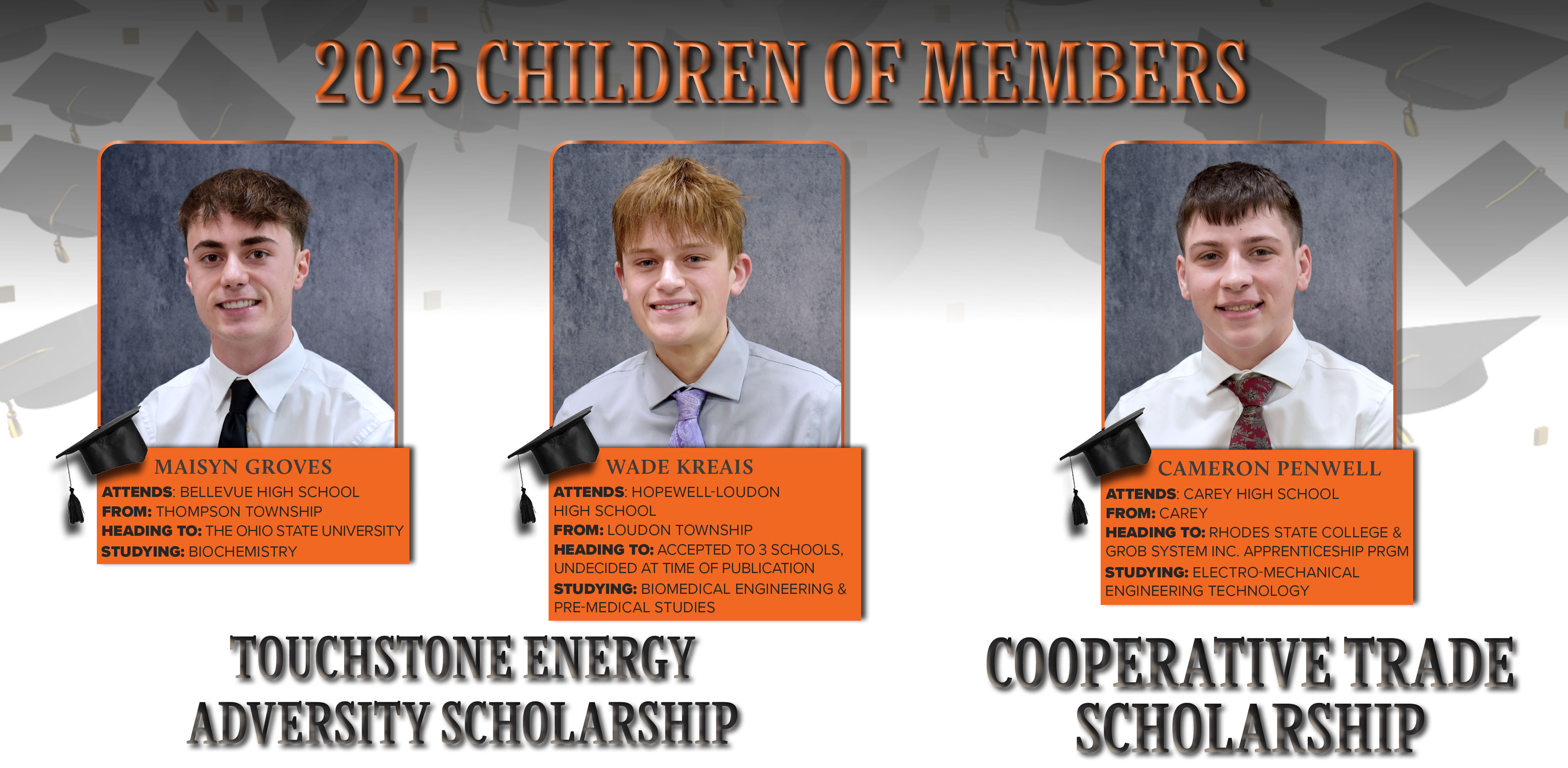 Touchstone and Trade Scholarship Winners 2025